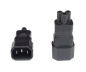 Preview: Wavesafe, Niederfrequenz, geschützte Kabel/Stecker/Leuchten, Adapter für Kaltgeräteleitung auf 3-pol C5  Laptop Netzgerät - geschirmt