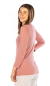 Preview: Shirt a manica lungha da donna in cotone organico rosa antico in maglia d'argento 30dB a 1GHz
