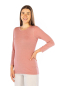 Preview: Wavesafe, 5G, protezione dalle radiazioni, maglietta a maniche lunghe da donna in cotone organico rosa antico a maglia argentata 29dB a 1GHz