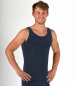 Preview: Débardeur pour homme noir et bleu marine en coton bio avec tricot argenté, 30 dB à 1 GHz