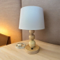 Preview: Shielded beech wood table lamp – 42 cm high, with Schuko plug