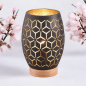 Preview: Lampada da tavolo schermata UMBRA in metallo con base in legno – 21,5 cm, 2 colori