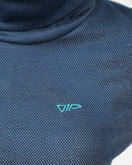 Preview: Pull à col roulé VIP : l'élégance rencontre la technologie innovante du fil d'argent - Bleu marine