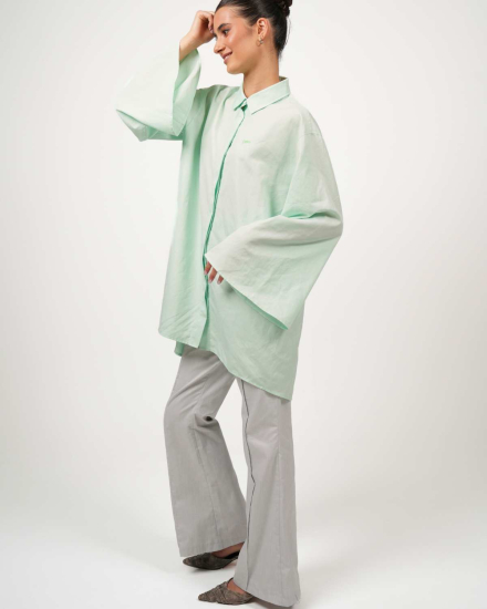 VIP Oversize Bluse Swiss Shield Max Wear - eleganter 5G Schutz - Mintgrün