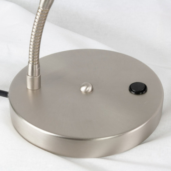 Geschirmte Tischlampe aus Stahl & Aluminium – verstellbar, ca. 50 cm, mit Schuko-Stecker