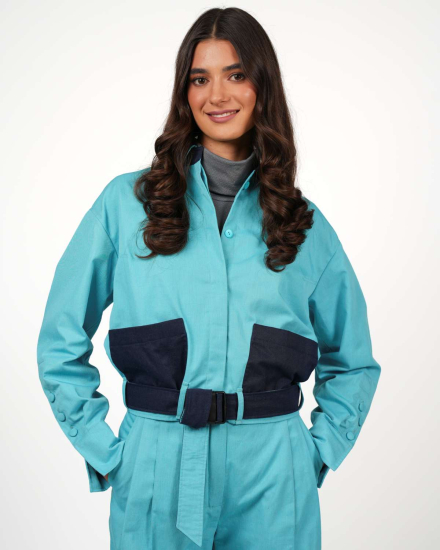 Preview: Pull à col roulé VIP : l'élégance rencontre la technologie innovante du fil d'argent - vert grisâtre