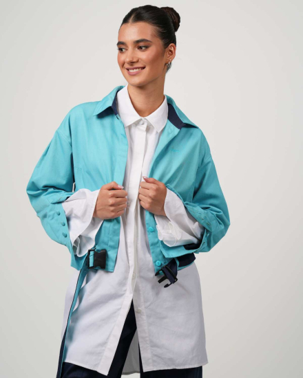 Preview: Chemisier oversize VIP Swiss Shield Max Wear - protection 5G élégante - blanc