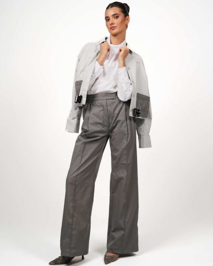 Preview: Pantalon VIP Marlene – Élégance stylée avec protection 5G - vert grisâtre