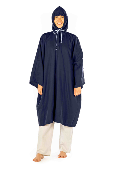 Poncho bio-satin con cappuccio foderato con Extreme Safe 84dB a 1GHz