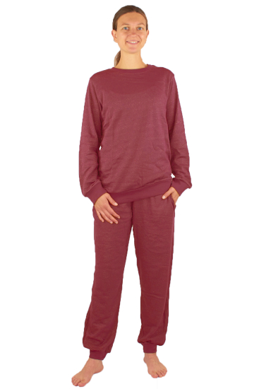 Wavesafe, 5G, protezione dalle radiazioni, tuta per il tempo libero da donna in cotone biologico, camicia in maglia argentata Bordeaux