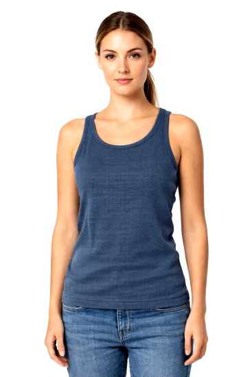 Preview: Ladies Tank Top Black organic Cotton Silver Knit 30dB at 1GHz