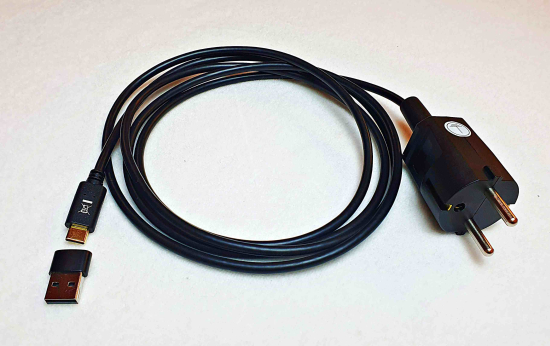 USB-Anschlussleitung zur Erdung von Router, Laptop, Drucker o.ä. mit Schuko Stecker