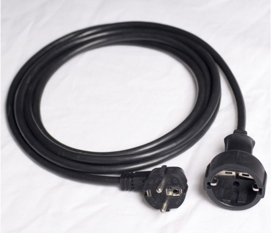 Cavo di prolunga nero 3m schermato Schuko