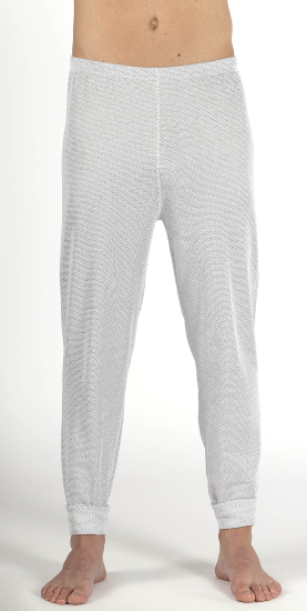 Wavesafe, 5G, radiation protection, men's legging white organic cotton with silver knitted fabric