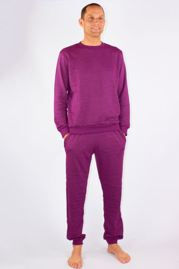Wavesafe, 5G, Radiation Protection, Mens Leisure Suit Organic Cotton Silver Sweat Shirt Knitted Bordeaux