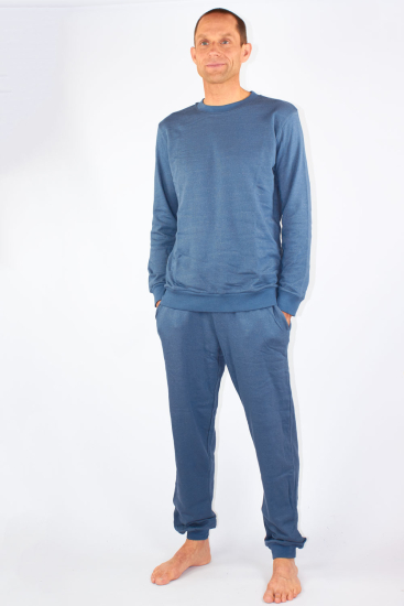 Wavesafe, 5G, Strahlenschutz, Herren Freizeit Anzug Bio-Baumwolle Silber-Sweat Shirt Gestrick Anthrazit