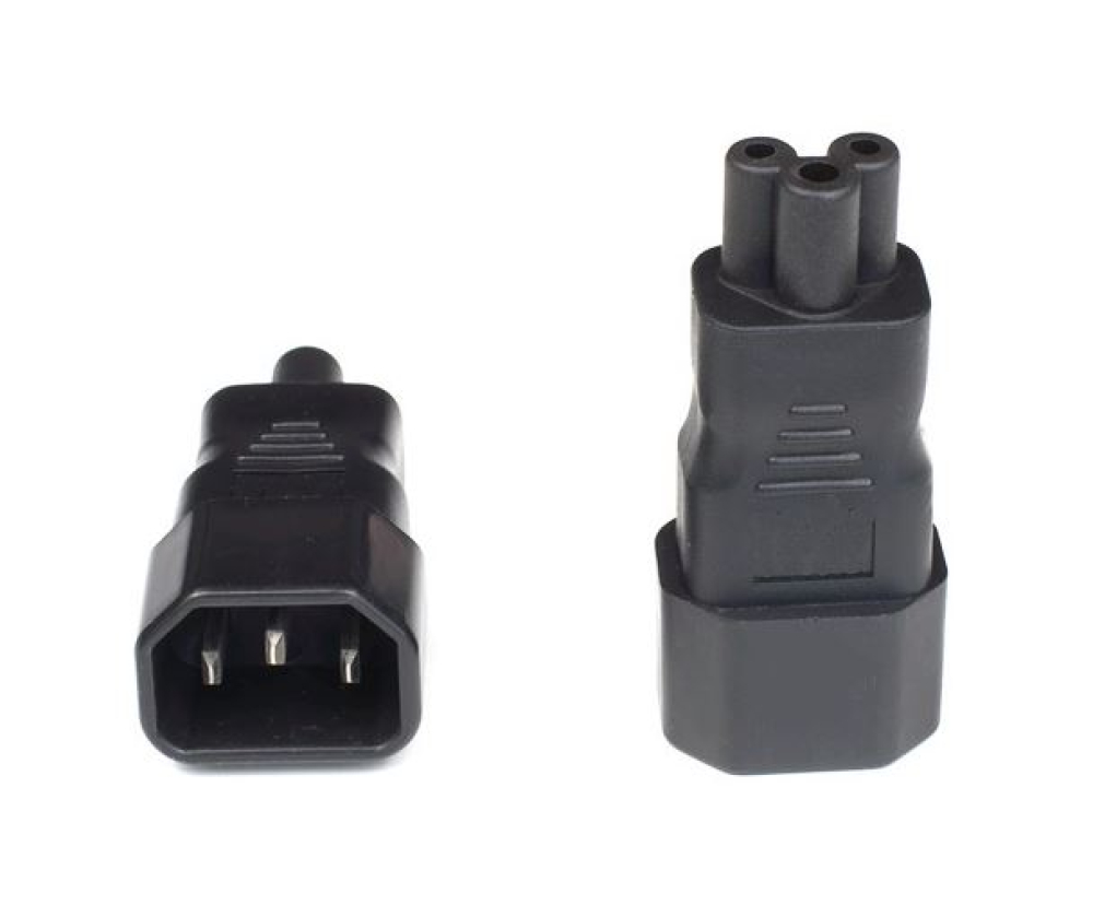 Wavesafe, Niederfrequenz, geschützte Kabel/Stecker/Leuchten, Adapter für Kaltgeräteleitung auf 3-pol C5  Laptop Netzgerät - geschirmt