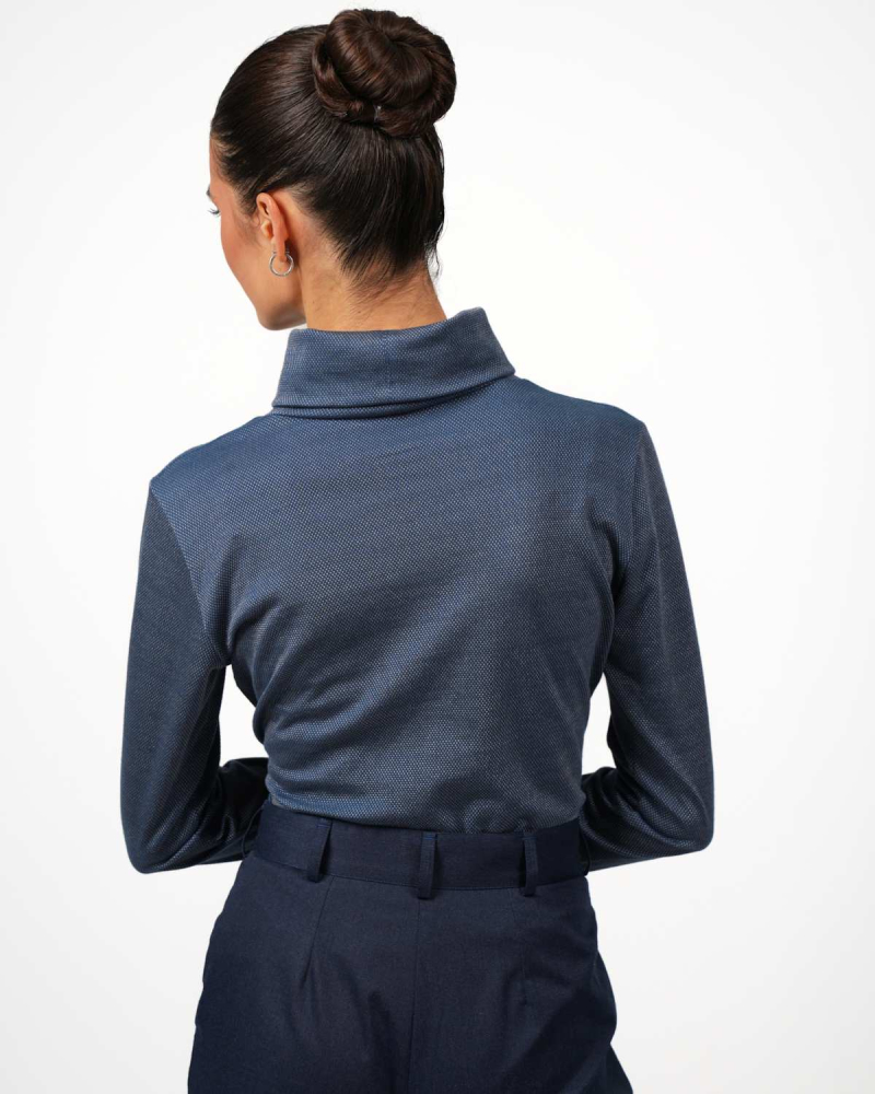 VIP Rollkragenpullover: Eleganz trifft auf innovative Silbergarn - Technologie - Marineblau