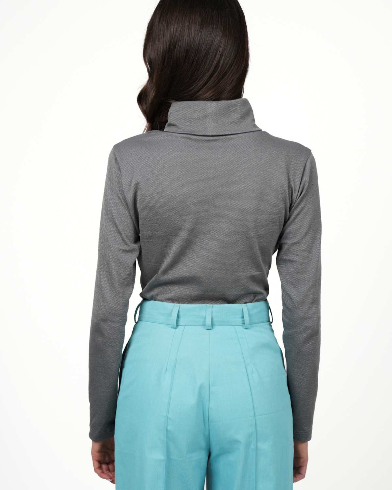 VIP Rollkragenpullover: Eleganz trifft auf innovative Silbergarn - Technologie - Graugrün