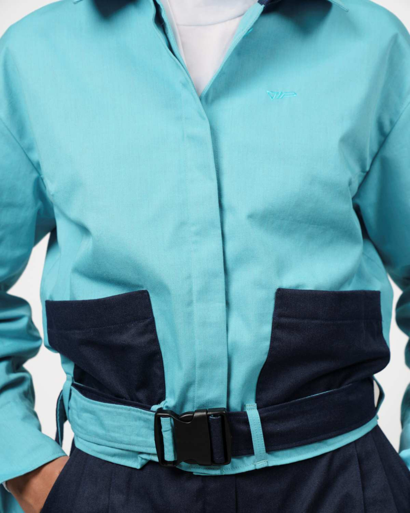 VIP Crop Jacke – Strahlenschutz mit Stil - Türkis