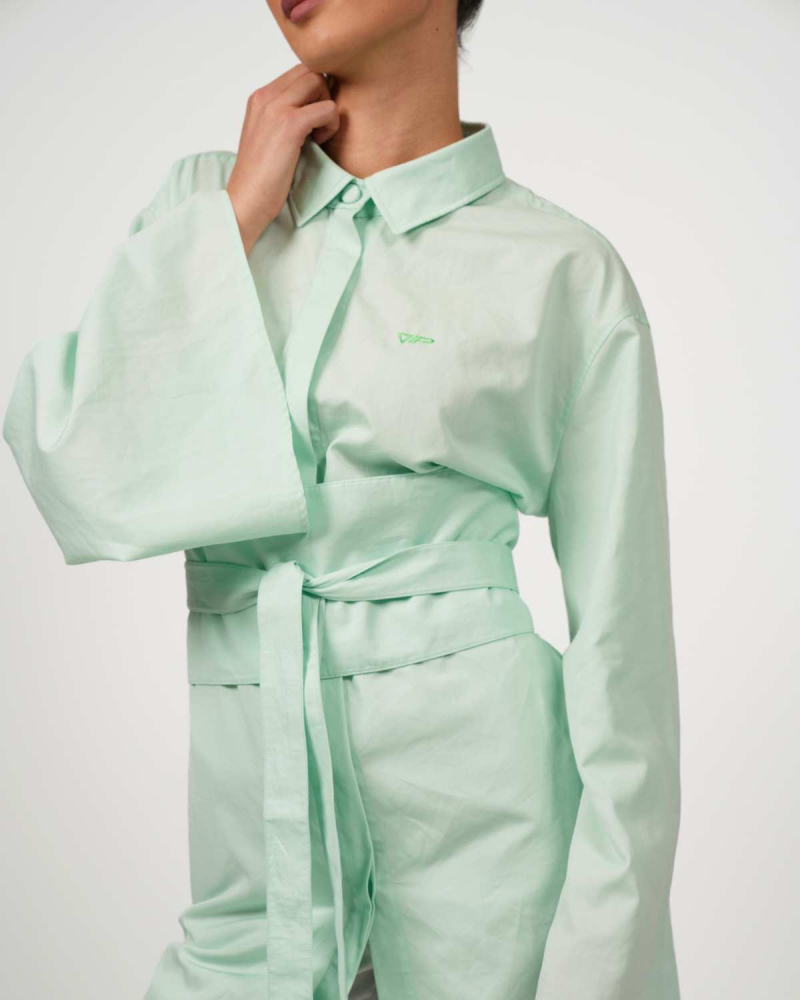 VIP Oversize Bluse Swiss Shield Max Wear - eleganter 5G Schutz - Mintgrün