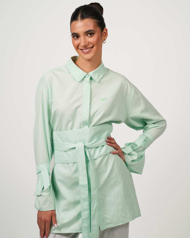 VIP Oversize Bluse Swiss Shield Max Wear - eleganter 5G Schutz - Mintgrün