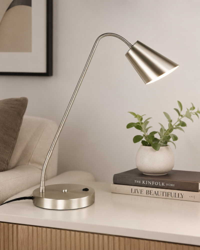 Wavesafe, Niederfrequenz, geschützte Kabel/Stecker/Leuchten Tischlampe verstellbar geschirmt ca. 50cm, Stahl