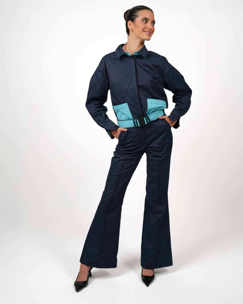 VIP Crop Jacke – Strahlenschutz mit Stil - Marineblau