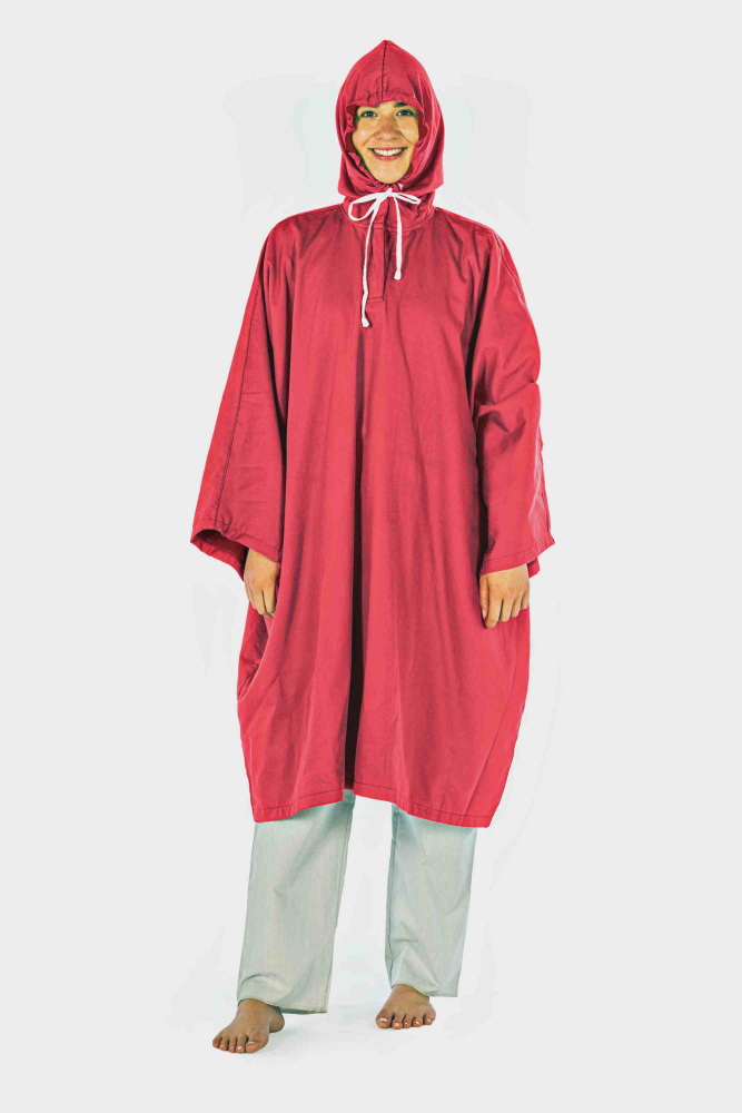 Poncho bio-satin - foderato con Swiss Shield Ultima 32dB a 3,5GHz con cappuccio