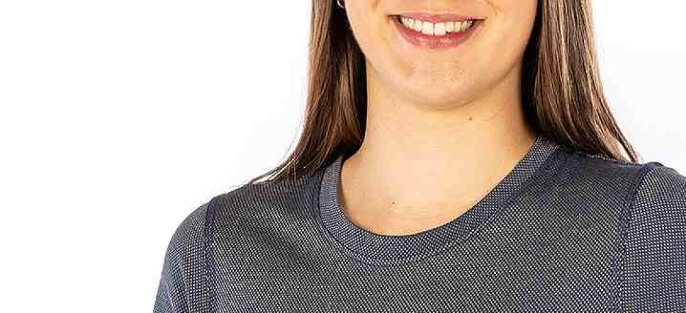 T-shirt da donna in cotone marina reale in maglia d'argento 29dB a 1GHz