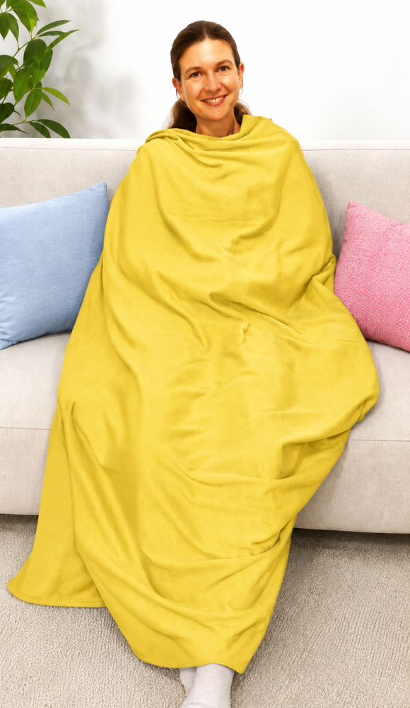 Couverture flanelle 160x180cm en coton biologique doublée Extreme-Safe 82dB à 5G 3.5GHz en 4 couleurs
