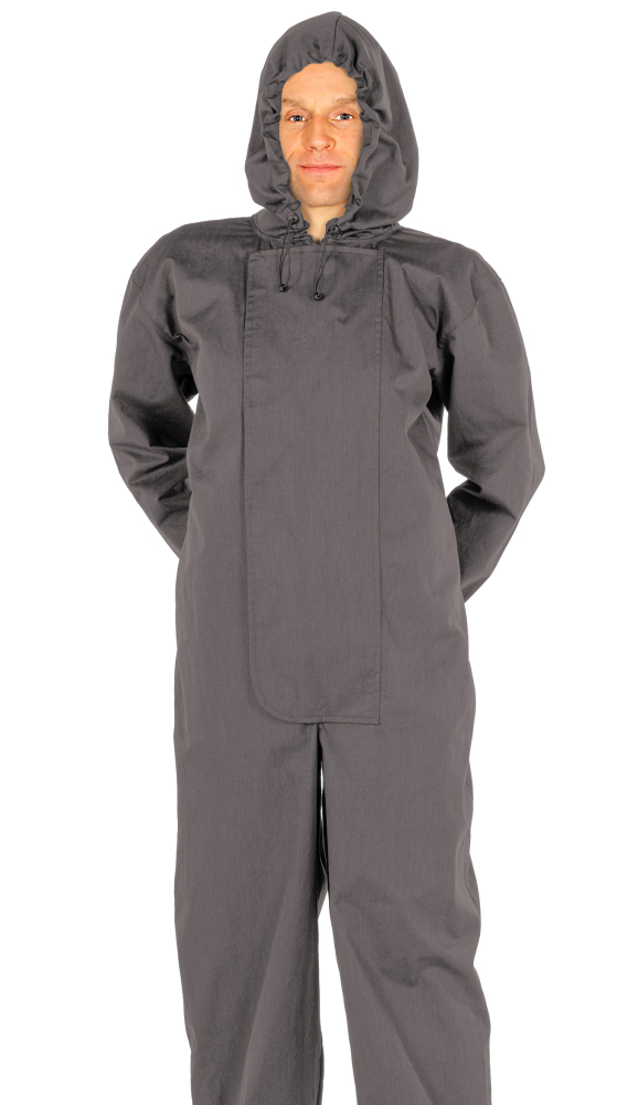 Tuta protettiva da uomo (overall) con cappuccio - cotone, poliestere e acciaio inossidabile 37dB a 3,5GHz