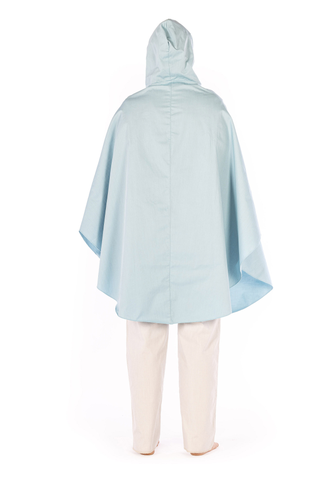 Poncho in cotone, poliestere e acciaio inox con cappuccio 37dB a 3,5GHz
