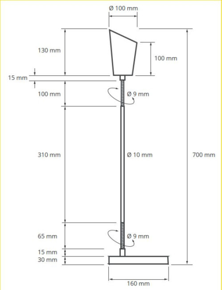 Geschirmte Tischlampe aus Stahl & Aluminium – verstellbar, ca. 50 cm, mit Schuko-Stecker