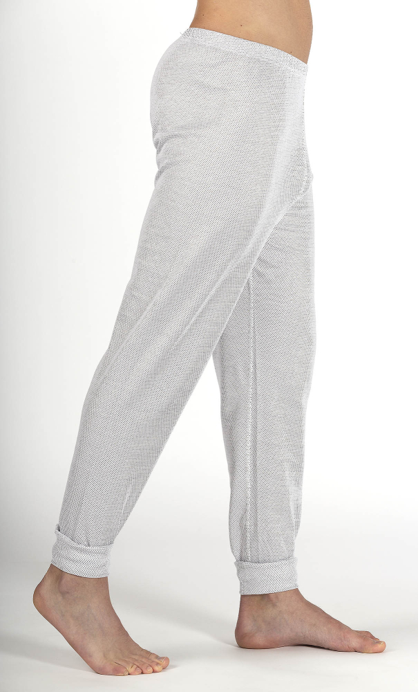 Men's Legging white organic cotton with silver knit