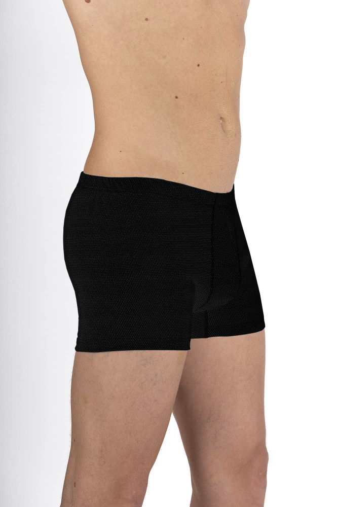Wavesafe, 5G, Strahlenschutz, Herren Boxershorts schwarz Bio Baumwolle mit Silbergestrick