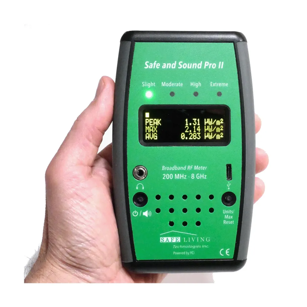 Wavesafe, 5G, protezione dalle radiazioni, dispositivo di misurazione Safe & Sound Pro II a radiofrequenza