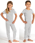 Maglietta intima bambino manica corta bianco cotone organico argento a maglia