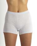 Ladies' panty white organic cotton with silver knitted fabric 30dB at 1GHz
