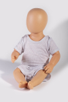 Body bambino manica corta bianco cotone organico argento lavorato a maglia